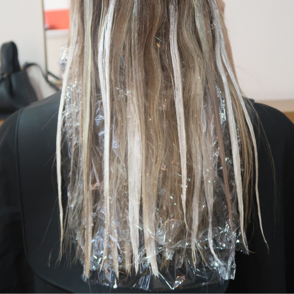 Q-Wrap applied on hair 